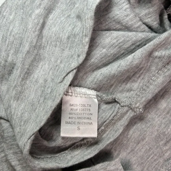 Olivaceous Womans Small Gray Short Sleeve Tie Front Pocket Tee - Picture 4 of 5